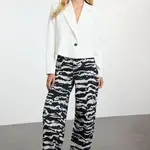 Trendyol Multicolored Zebra Print High Waist Skater Baggy Jeans
