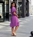 UR/CEO Purple mini dress with ruching Lorinka