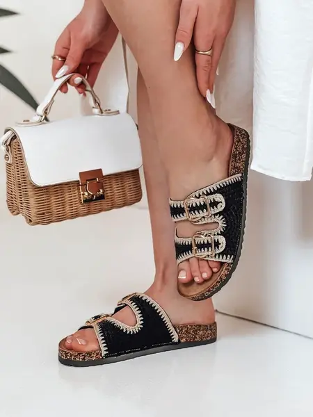 Dámske korkové šľapky KORKARTA čierne