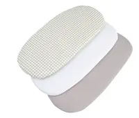 Medi Partners 3 – Pak – Fitted sheet for stroller – cotton – Check – White – Gray