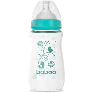 Baboo Anti-colic Glass Feeding Bottle Wide Neck skleněná kojenecká láhev 3m+ 250 ml