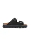 Semišové pantofle Birkenstock Arizona Chunky Birkenstock x Papillio dámské, černá barva, na platformě, 1028403