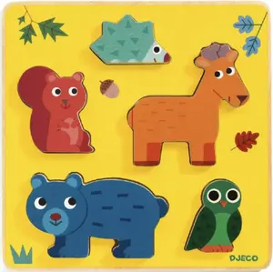 Dřevěné vkládací puzzle Jelínek a kamarádi