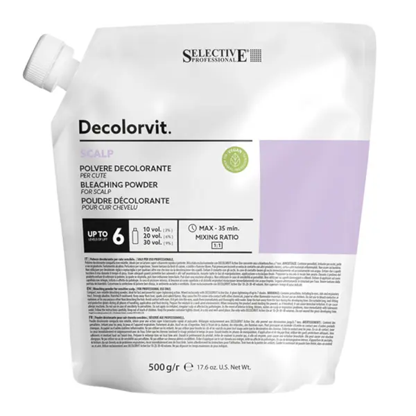 Zesvětlující pudr na odrosty Selective Professional Decolorvit Scalp 6 - 500 g + dárek zdarma