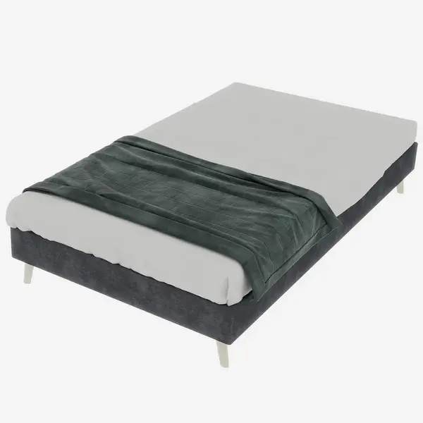 SHOPENTRA BETTRAHMEN 90/200 cm, Grau, Velours, Ohne Kopfteil