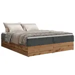 MKS KONTINENTÁLNÍ POSTEL WOOD ZERO 140/200 - Šedá Manšestr - H3