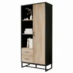FLIEKS HIGHBOARD, 80 cm, dřevo, 2 zásuvky, černý