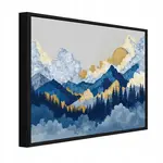 Wallarena ZARÁMOVANÉ obrazy hor akvarelová modrá 60x40 cm