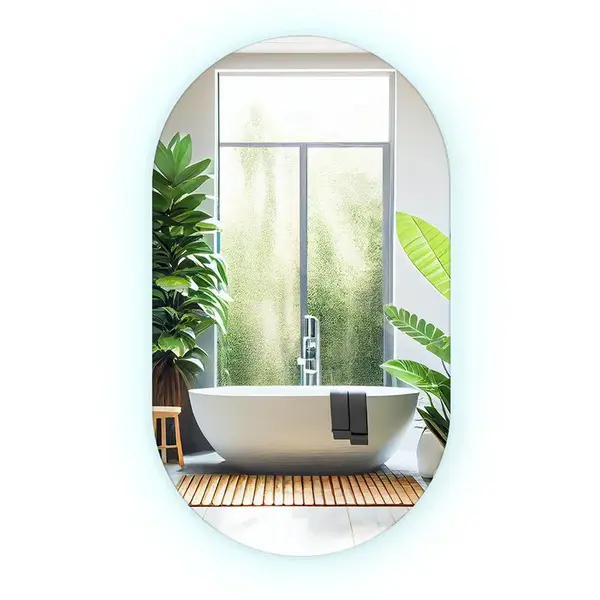 TULUP ZRCADLO Ovalné 90x52 cm LED 6000K studené světlo