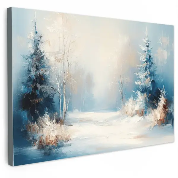 MuchoWow OBRAZ NA PLÁTNĚ Les – Zima – Příroda – Abstrakt – Sníh 90x60 cm