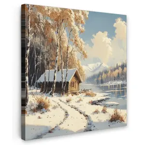 MuchoWow OBRAZ NA PLÁTNĚ Zima - Sníh - Home - Příroda 20x20 cm