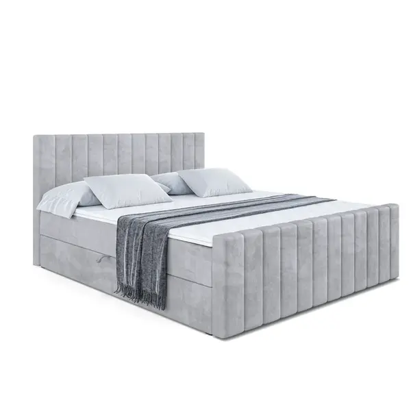 ALTDECOR AMERICKÁ postel EDITA-Z – 160 × 200 cm – H4 – světle šedá