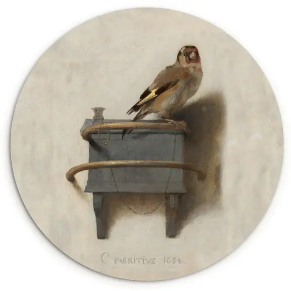MuchoWow NÁSTĚNNÝ OBRAZ Zlatohlávek - Starý mistr - Carel Fabritius 60x60 cm