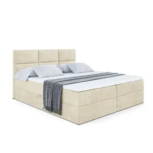 ALTDECOR AMERICKÁ postel s matrací H4 a roštem – OHIO – 120 × 200 cm – H4 – béžová