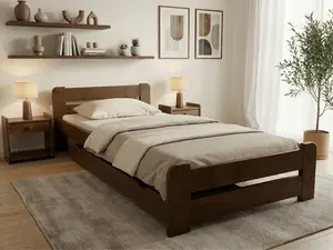 Postel Laura 80 x 200, dub Rošt: S laťkovým roštem, Matrace: Matrace Coco Maxi 20 cm