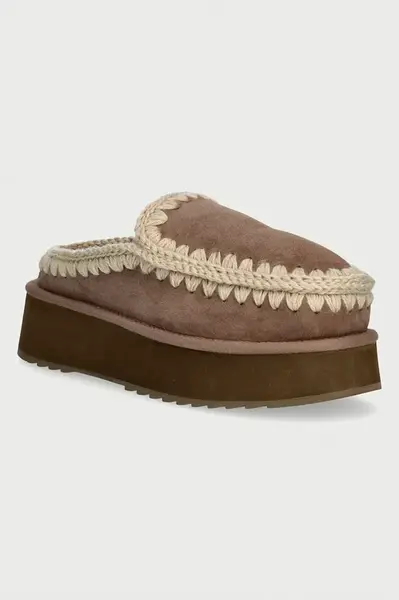 Mou  papuče dámske semišové Clog Eskimo Platform