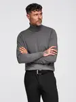 Ombre One color men's knitted turtleneck with viscose - grey melange