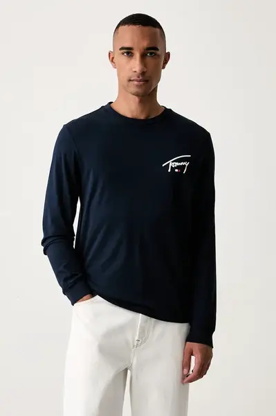 Tommy Jeans  tričko s dlouhým rukávem pánské bavlněné