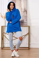 Tunika se zipem na kapuci Oversize mauve-modrá