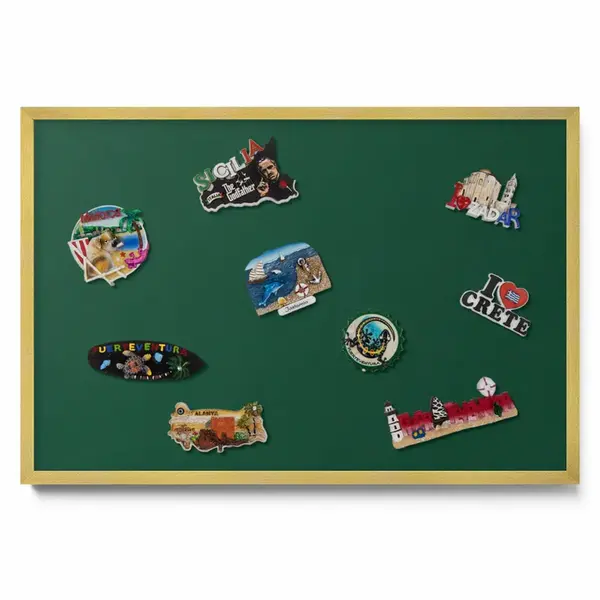 TULUP MAGNETICKÁ TABULE 60x40 cm zlatý rám – Světle hnědá barva