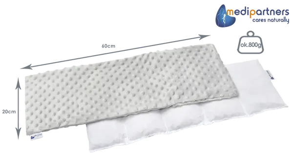 Medi Partners Thermophor with cherry seeds large 20x60 – 5 chambers Minky – Gray