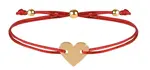 Troli Šnúrkový náramok so srdcom červená / zlatá