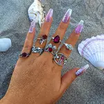 Halloween Theme Alloy and Resin Rhinestone Rings Sets