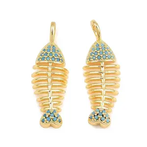 Brass Micro Pave Cubic Zirconia Pendants
