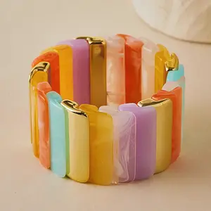 Boho Acrylic Tile Stretch Bracelets