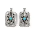 Brass Micro Pave Clear Cubic Zirconia Pendants