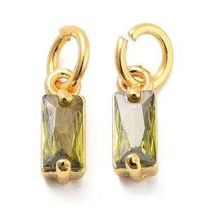 Brass Micro Pave Cubic Zirconia Charms