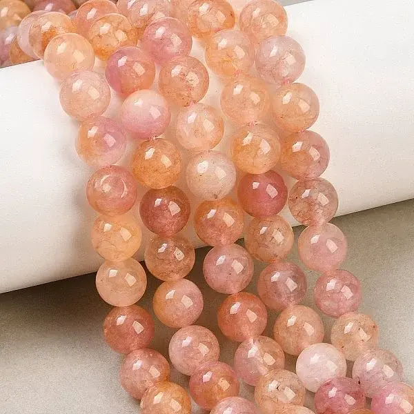 Dyed Natural Rose Quartz Beads Strands