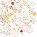 40Pcs 20 Styles Alloy Enamel Pendants