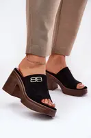 Dámské Pantofle Na Masivním Podpatku Se Zlatým Detalem Vinceza