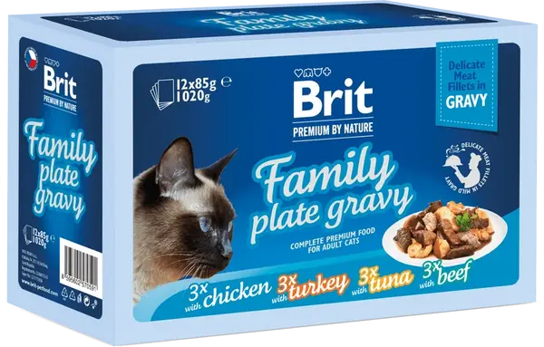 Kapsičky Brit Premium by Nature Delicate Fillets in Gravy multipack 12x85g