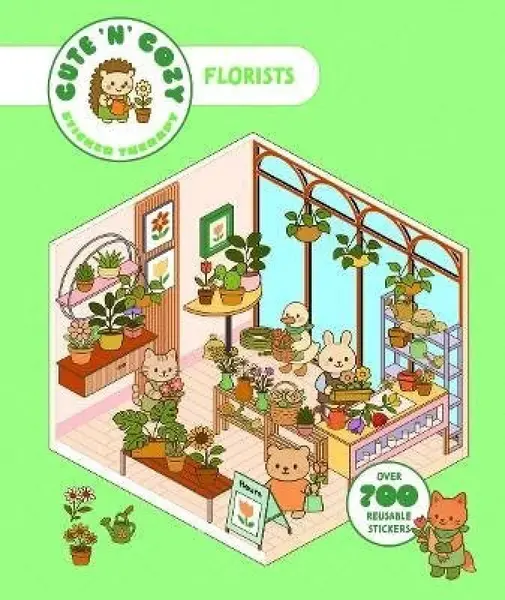 Cute 'n' Cozy Sticker Therapy: Flower Shop - Skittledog