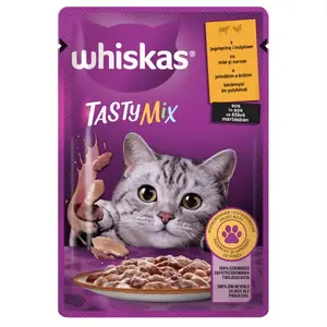 Whiskas Tasty Mix krmivo pre mačky v kapsičkách - jahňacie, morčacie 85 g