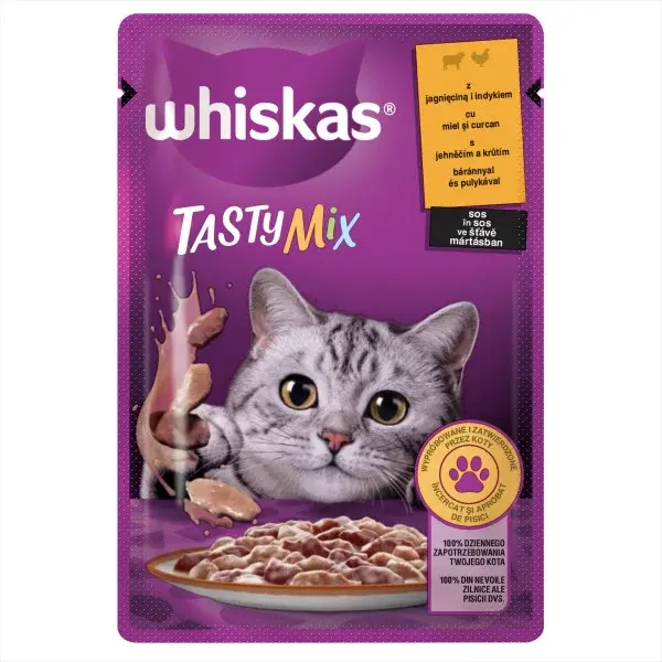Whiskas Tasty Mix krmivo pre mačky v kapsičkách - jahňacie, morčacie 85 g