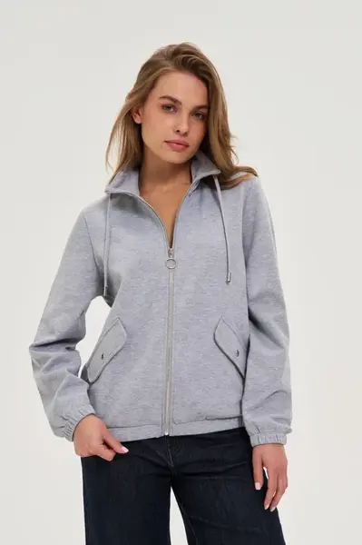 Marisse WOMEN'S SWEATSHIRT Z-BL-4811 L.GREY MEL