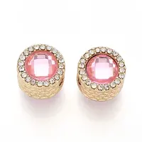 Rack Plating Alloy Rhinestone European Beads
