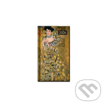 Mini diár Art Klimt 2026 (horizontálny, slovenské menné kalendárium)