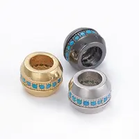 Brass Micro Pave Cubic Zirconia Beads