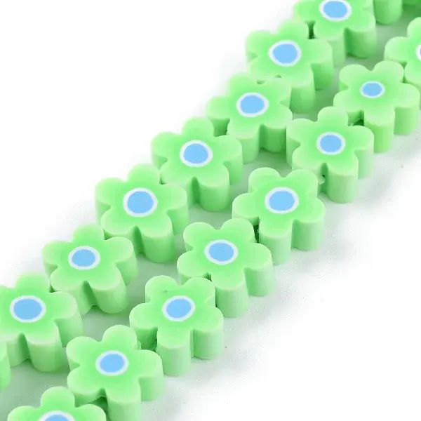 Handmade Flower Polymer Clay Beads Strands