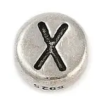 925 Sterling Silver Flat Round with Letter Beads