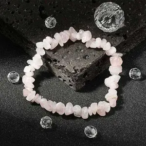 Rose Quartz Chips Stretch Bracelets