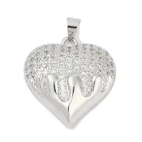 Brass Micro Pave Cubic Zirconia Pendants