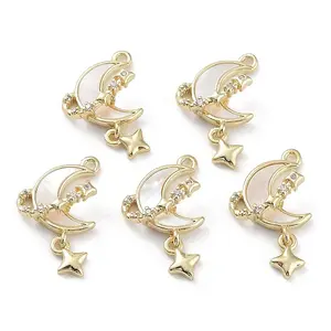 Rack Plating Brass Cubic Zirconia Pendants