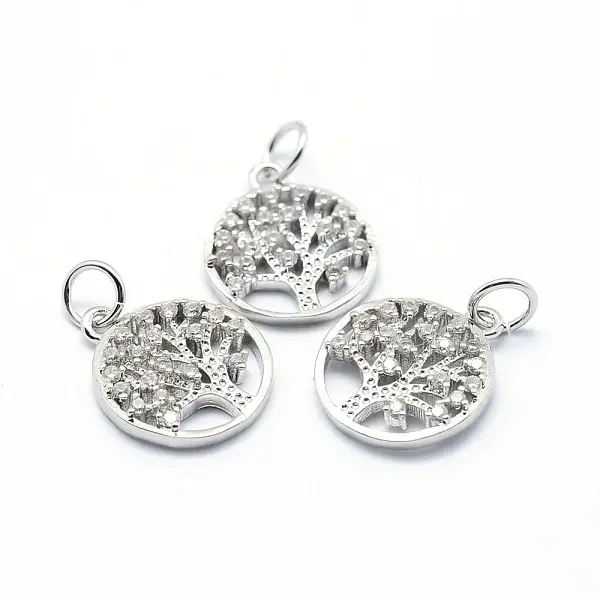 Brass Micro Pave Cubic Zirconia Charms