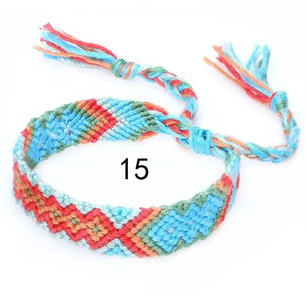 Cotton Braided Rhombus Pattern Cord Bracelet