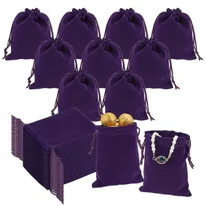 30Pcs Rectangle Velvet Drawstring Pouches